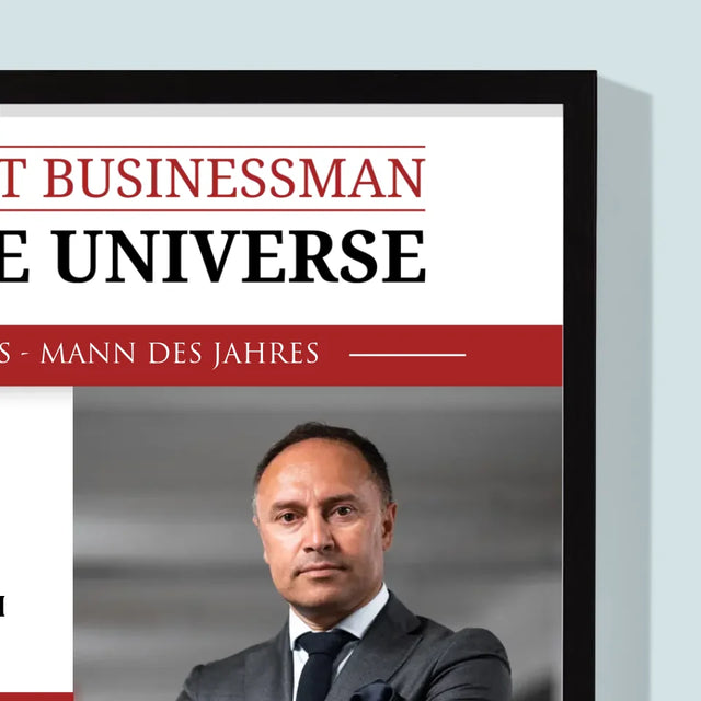 Magazin-Cover: The Best Businessman In The Universe - Druck Mit Rahmen 30X40