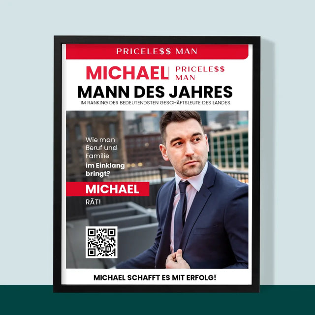 Magazin-Cover: Priceless Man - Druck Mit Rahmen 30X40