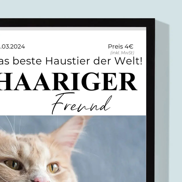 Magazin-Cover: Haariger Freund - Druck Mit Rahmen 30X40