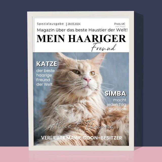 Magazin-Cover: Haariger Freund - Druck Mit Rahmen 30X40