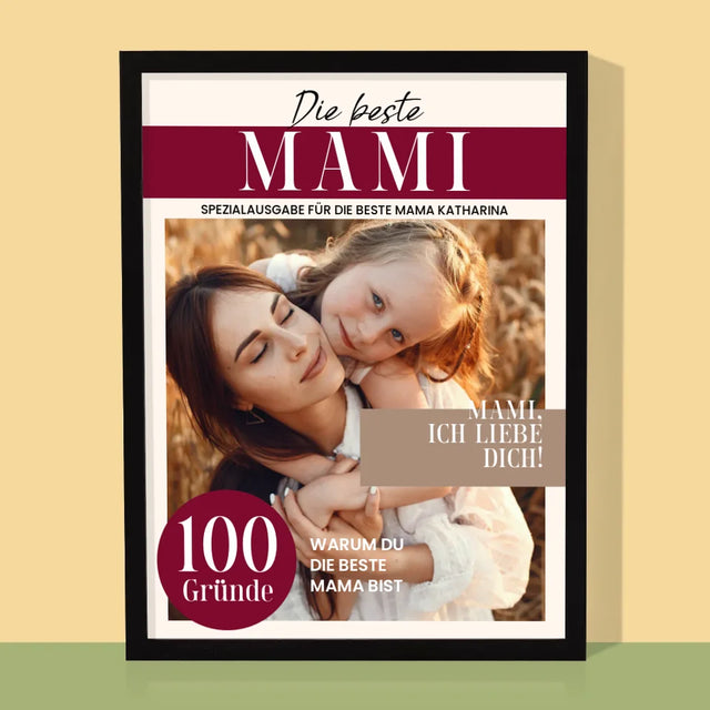 Magazin-Cover: Beste Mami - Druck Mit Rahmen 30X40