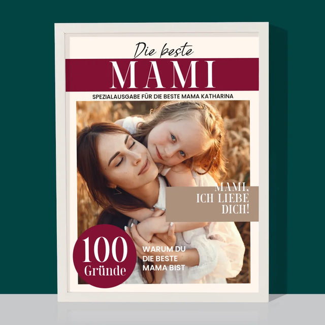 Magazin-Cover: Beste Mami - Druck Mit Rahmen 30X40