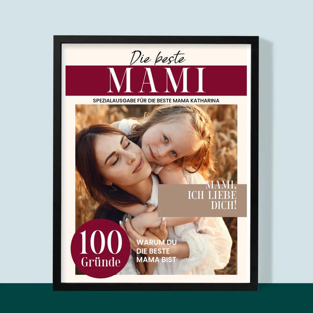 Magazin-Cover: Beste Mami - Druck Mit Rahmen 30X40