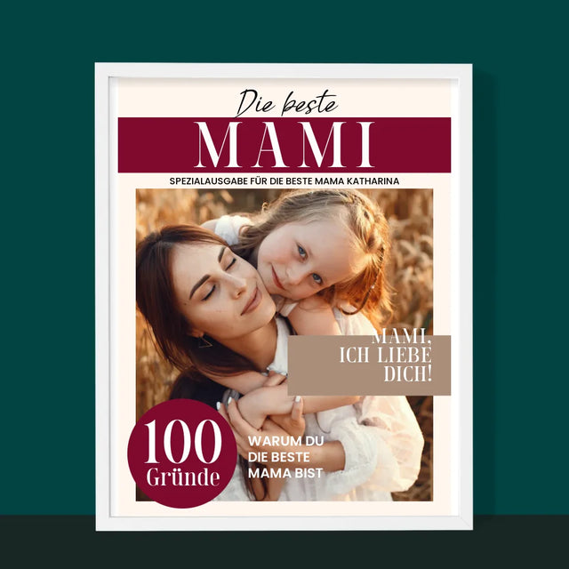 Magazin-Cover: Beste Mami - Druck Mit Rahmen 30X40