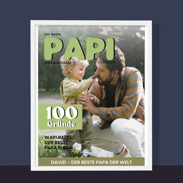 Magazin-Cover: Bester Papi - Druck Mit Rahmen 30X40