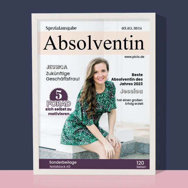 Magazin-Cover: Absolvent(In) - Druck Mit Rahmen 30X40