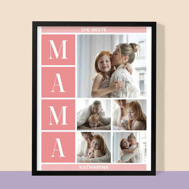 Fotocollage: Beste Mama Collage - Druck Mit Rahmen 30X40