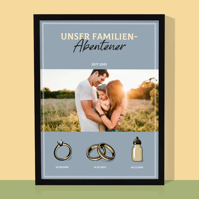 Unsere Geschichte: Familienabenteuer - Druck Mit Rahmen 30X40