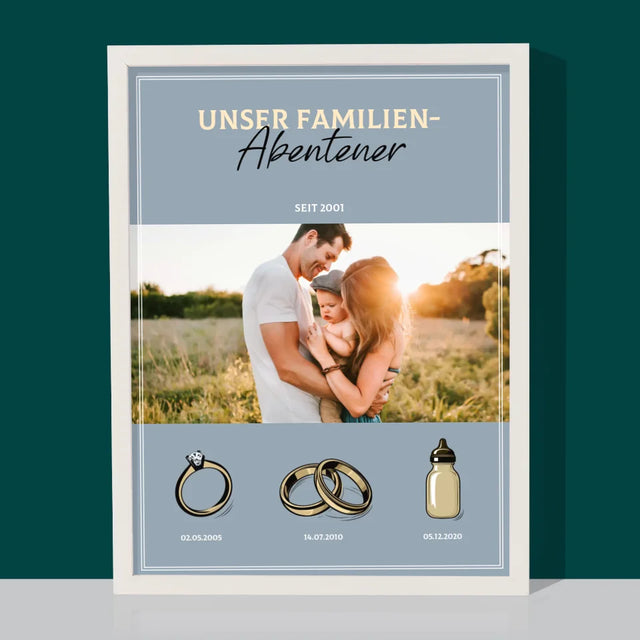 Unsere Geschichte: Familienabenteuer - Druck Mit Rahmen 30X40