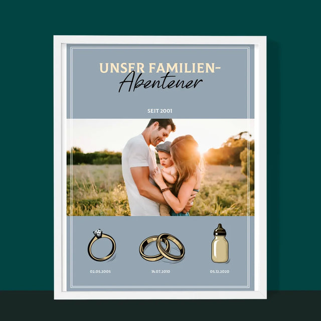 Unsere Geschichte: Familienabenteuer - Druck Mit Rahmen 30X40