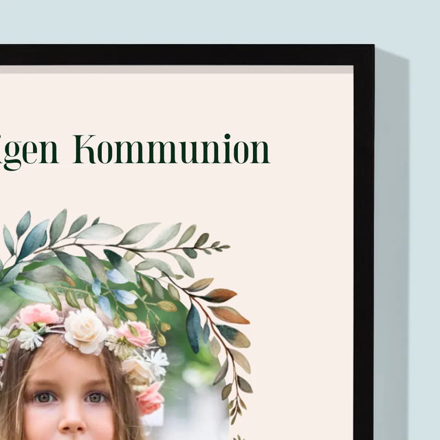 Foto Und Unterschrift: Zur Heiligen Kommunion - Druck Mit Rahmen 30X40