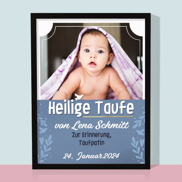 Foto Und Unterschrift: Heilige Taufe - Druck Mit Rahmen 30X40