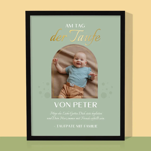 Foto Und Unterschrift: Sakrament Der Taufe - Druck Mit Rahmen 30X40