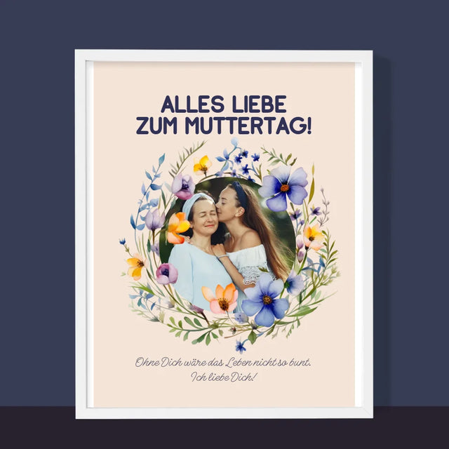 Foto Und Unterschrift: Alles Liebe Zum Muttertag - Druck Mit Rahmen 30X40