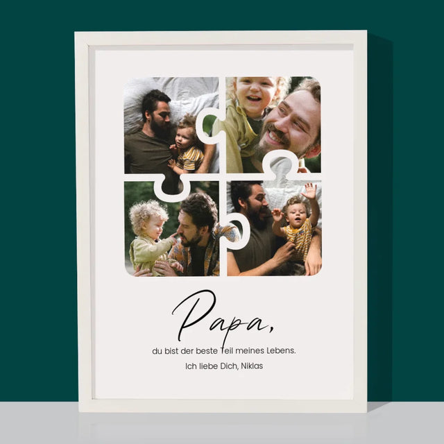 Fotocollage: Puzzle Fotos Für Papa - Druck Mit Rahmen 30X40