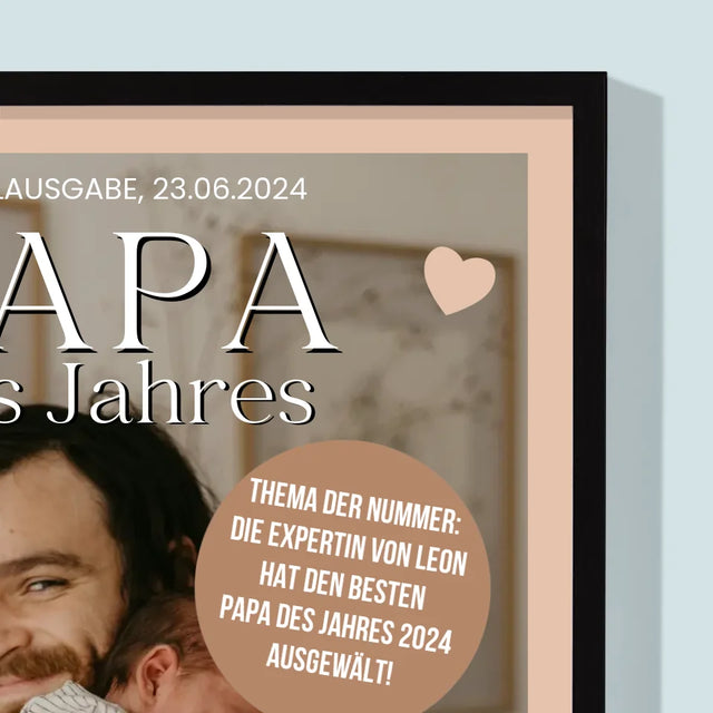 Magazin-Cover: Papa Des Jahres - Druck Mit Rahmen 30X40