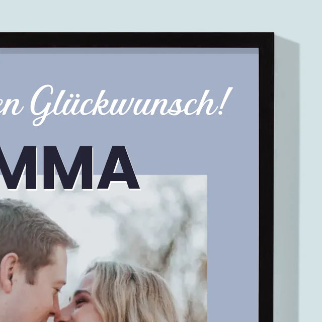 Foto Und Unterschrift: Glückwünsche Zur Hochzeit - Druck Mit Rahmen 30X40