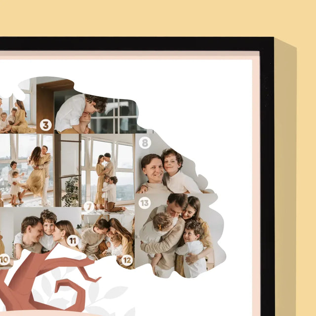 Form-Collage: Familienstammbaum - Druck Mit Rahmen 30X40