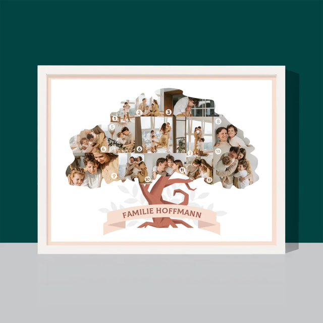 Form-Collage: Familienstammbaum - Druck Mit Rahmen 30X40