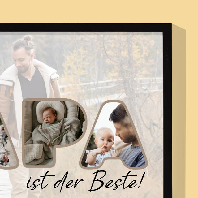 Buchstaben-Collage: Unser Papa Ist Der Beste - Druck Mit Rahmen 30X40