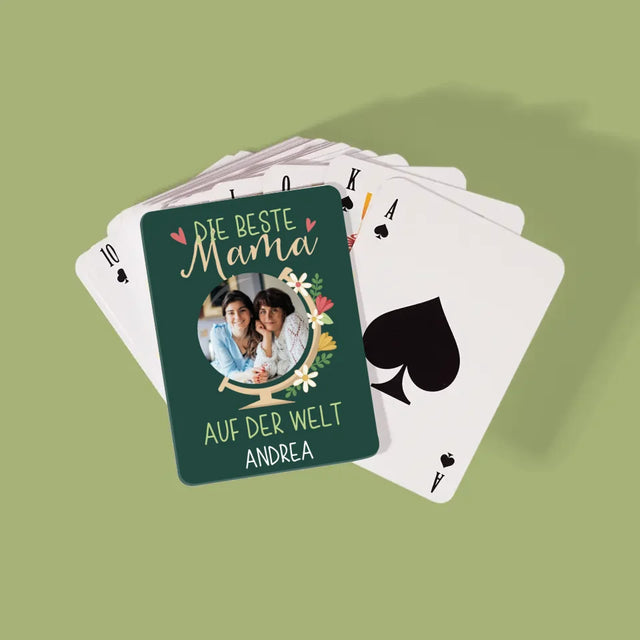 Foto Und Unterschrift: Beste Mama Welt - Spielkarten