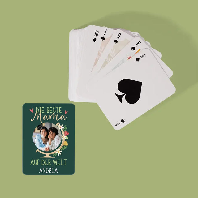 Foto Und Unterschrift: Beste Mama Welt - Spielkarten