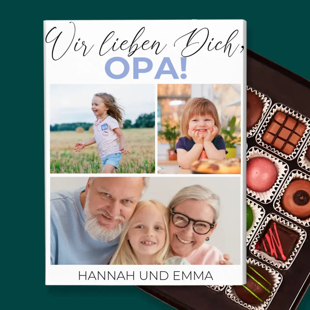 Fotocollage: Wir Lieben Dich, Opa! - Pralinen