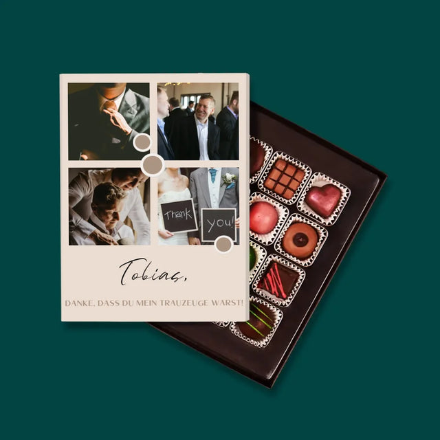 Fotocollage: Danke - Pralinen