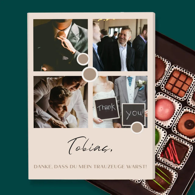 Fotocollage: Danke - Pralinen