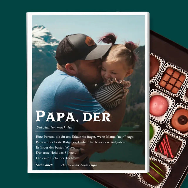 Foto Und Unterschrift: Definition Papa - Pralinen