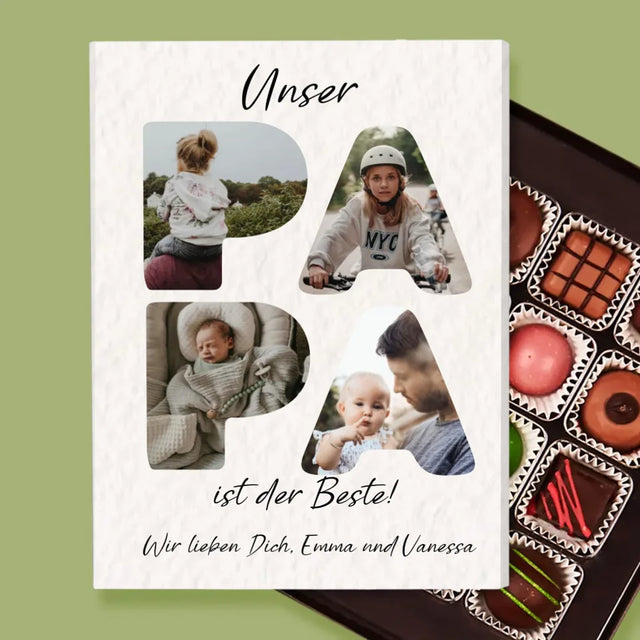 Buchstaben-Collage: Unser Papa Ist Der Beste - Pralinen