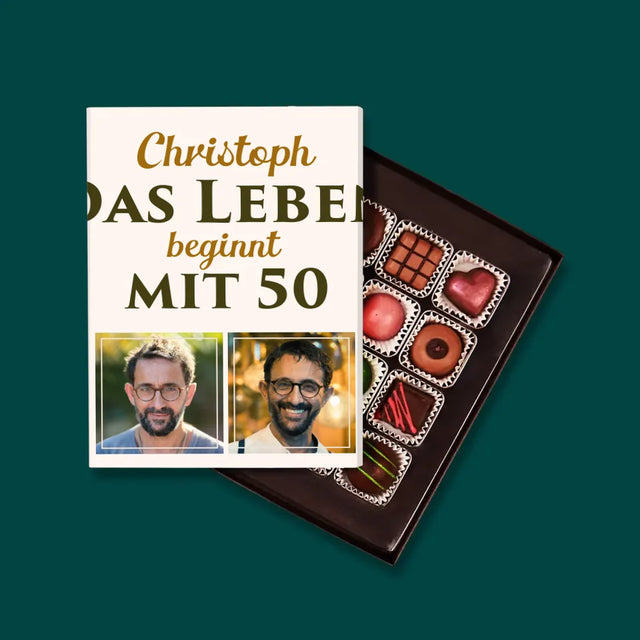 Fotocollage: Das Leben Beginnt Mit 50 - Pralinen