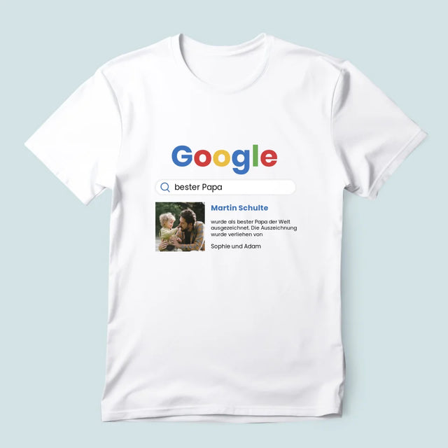 Foto Und Unterschrift: Bester Papa Google-Suche - T-Shirt Für Herren