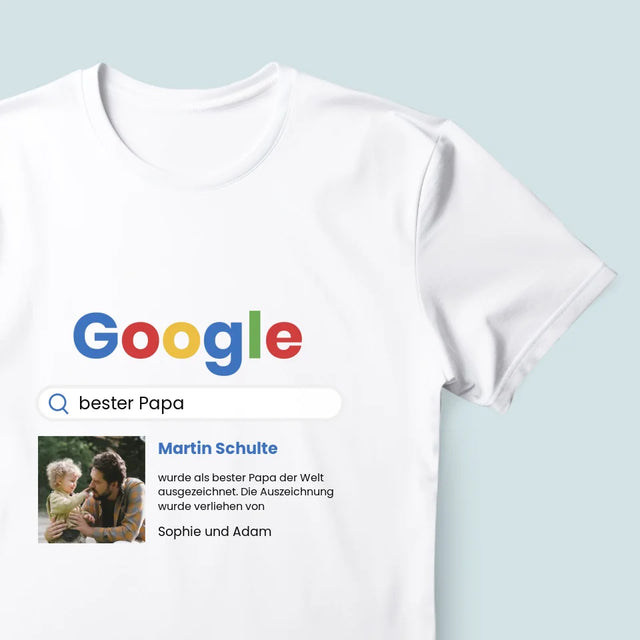 Foto Und Unterschrift: Bester Papa Google-Suche - T-Shirt Für Herren