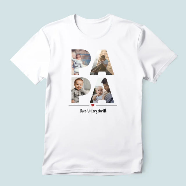 Buchstaben-Collage: Papa - T-Shirt Für Herren