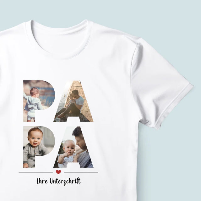 Buchstaben-Collage: Papa - T-Shirt Für Herren