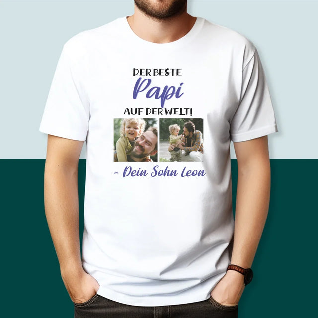 Fotocollage: Papi - T-Shirt Für Herren