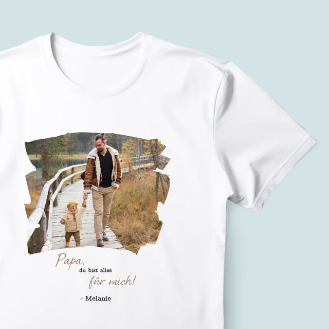 Foto Und Unterschrift: Glückwunschkarte Für Papa - T-Shirt Für Herren