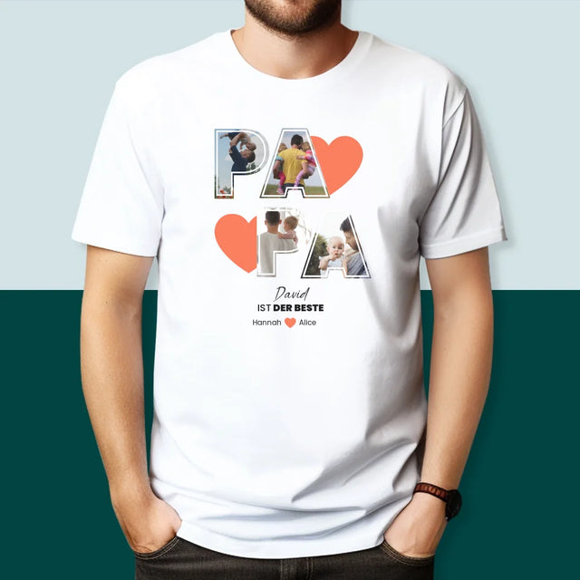 Fotocollage: Papa Ist Der Beste - T-Shirt Für Herren