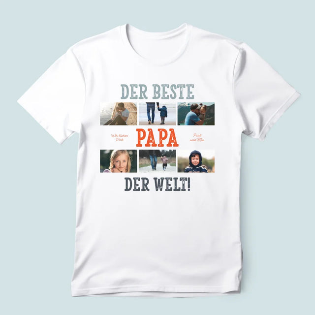 Fotocollage: Bester Papa Der Welt Fotos - T-Shirt Für Herren