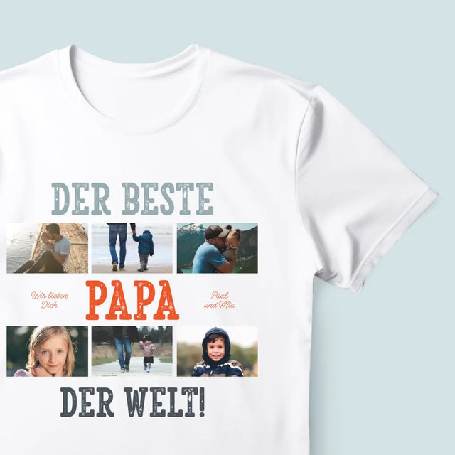 Fotocollage: Bester Papa Der Welt Fotos - T-Shirt Für Herren