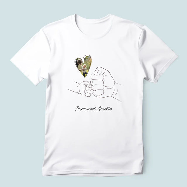 Foto Und Unterschrift: Papa Baby Hand - T-Shirt Für Herren