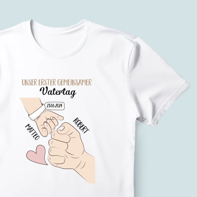 Name Und Unterschrift: Erster Gemeinsamer Vatertag - T-Shirt Für Herren