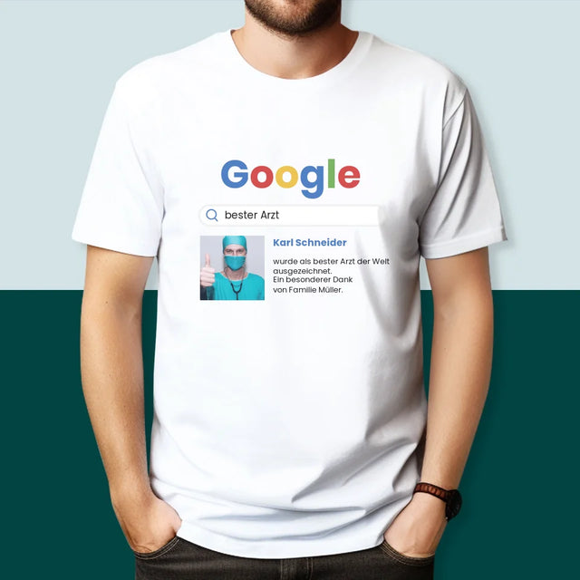 Foto Und Unterschrift: Bester Arzt Google-Suche - T-Shirt Für Herren