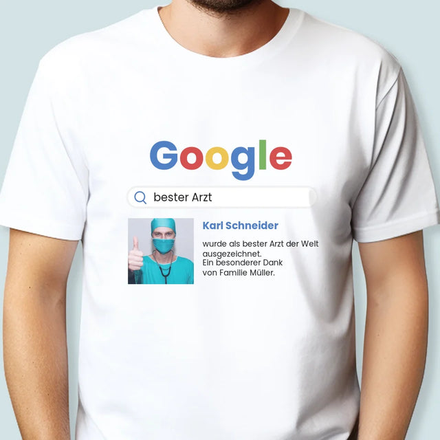 Foto Und Unterschrift: Bester Arzt Google-Suche - T-Shirt Für Herren