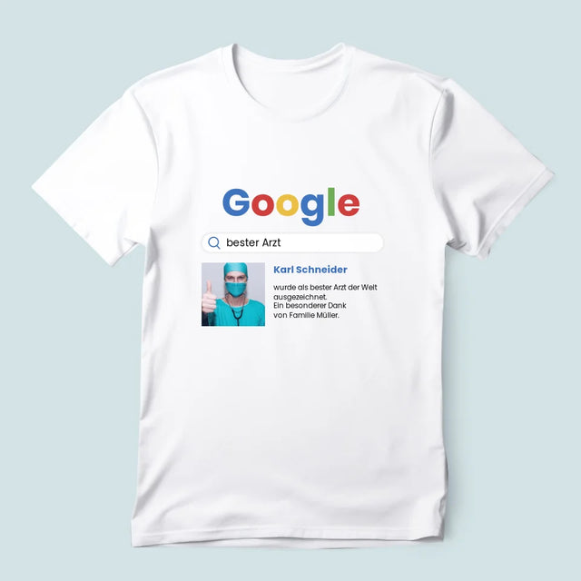 Foto Und Unterschrift: Bester Arzt Google-Suche - T-Shirt Für Herren