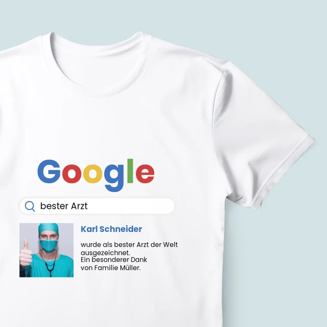 Foto Und Unterschrift: Bester Arzt Google-Suche - T-Shirt Für Herren