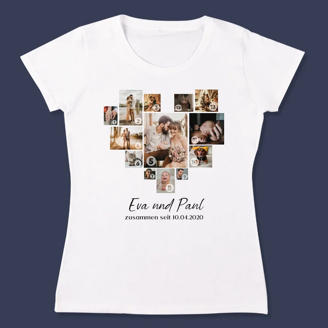 Fotocollage: Herz - T-Shirt Für Damen