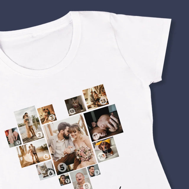 Fotocollage: Herz - T-Shirt Für Damen