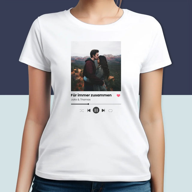 Foto Und Unterschrift: Ihr Foto Spotify - T-Shirt Für Damen